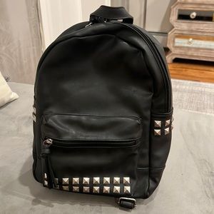 Black Leather Backpack